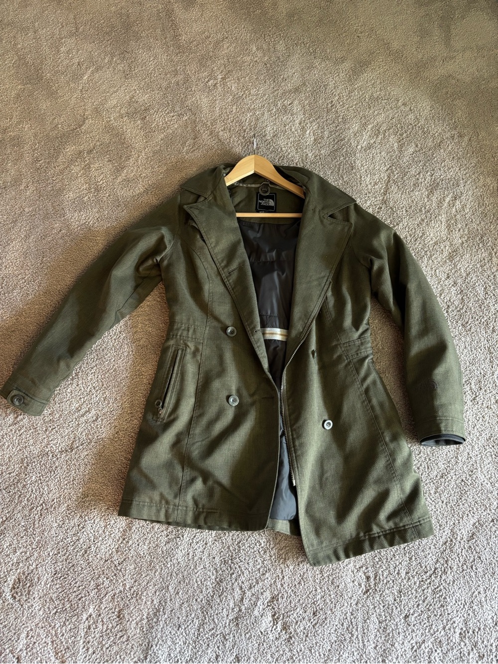 The North Face Olive Green Women's Trench Coat